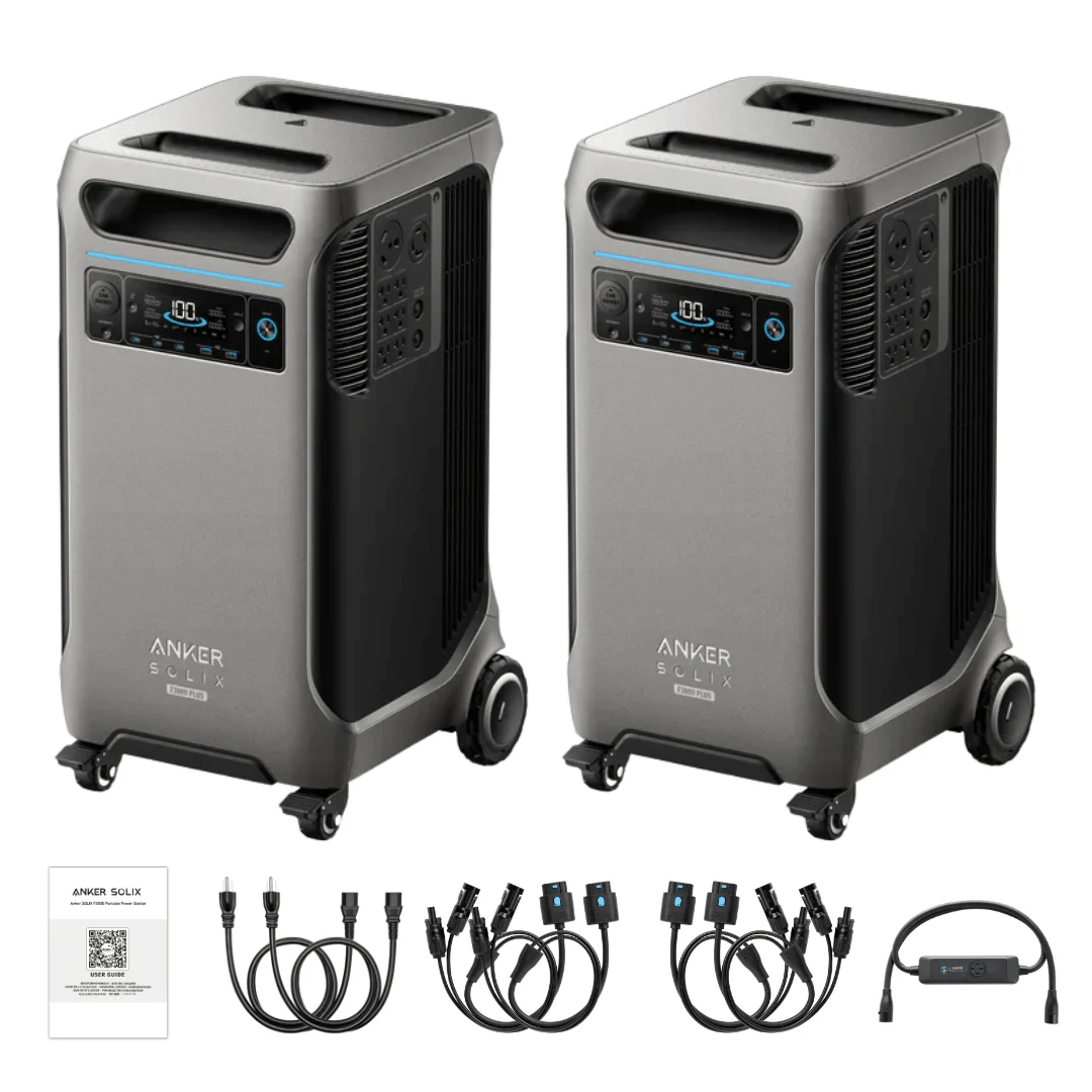 Anker SOLIX 2 x F3800 Plus Portable Power Station + Double Power Hub
