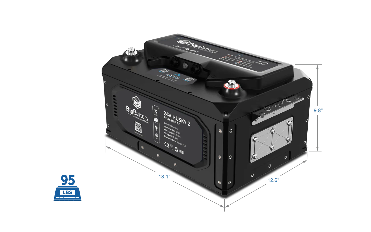 BigBattery HUSKY 2 24V 200Ah 5.12kWh LiFePO4 Battery - Image 7