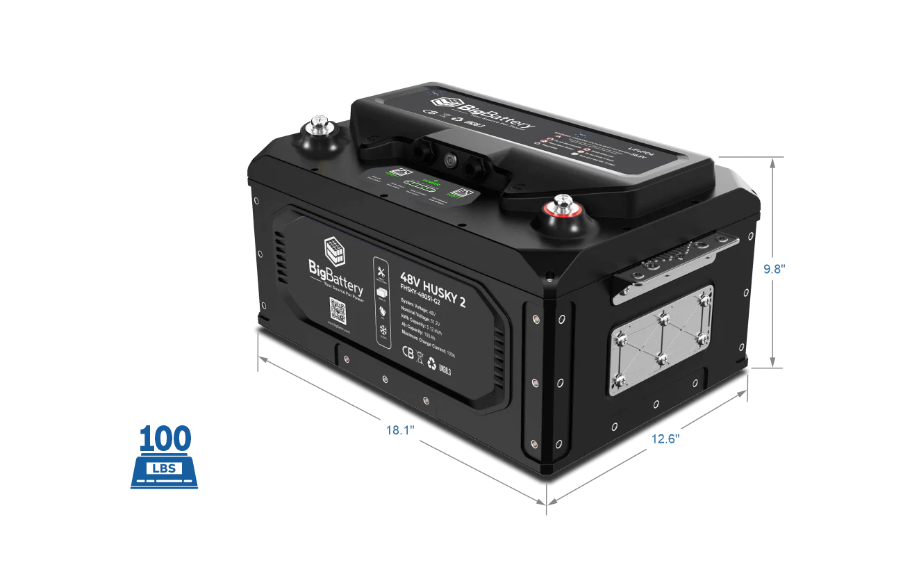 BigBattery HUSKY 2 48V 100Ah 5.12kWh LiFePO4 Battery - Image 3