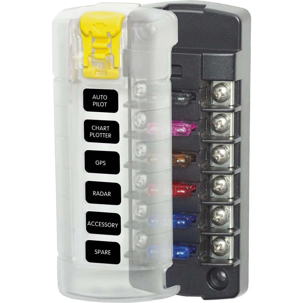 Blue Sea 5035 ST Blade Fuse Block w/Cover - 6 Circuit Independent w/o Negative Bus - Image 3