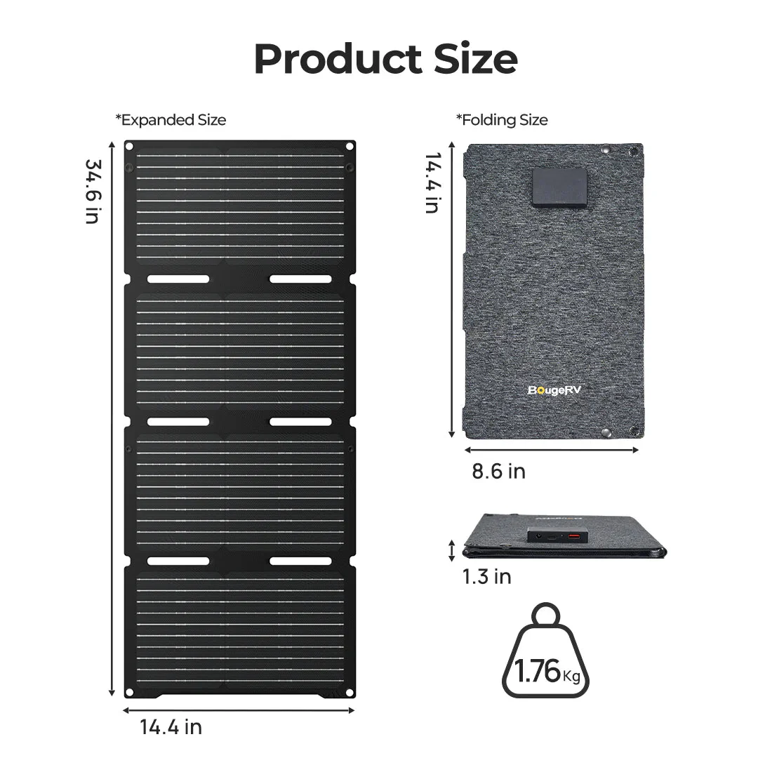 BougeRV 50W Fiberglass Flexible Portable Solar Panel - Image 10