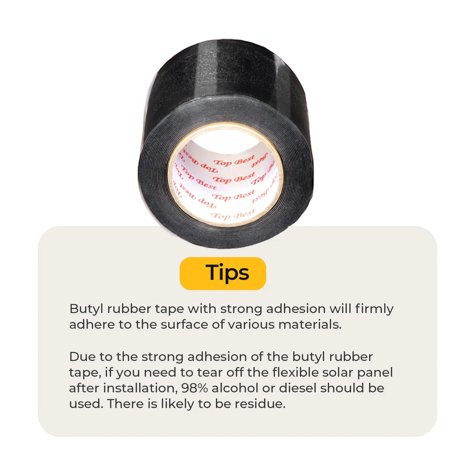 BougeRV Flexible Solar Panel Waterproof Butyl Rubber Tape 16.4 ft - Image 3