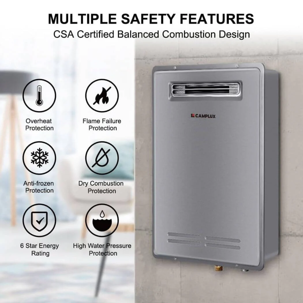 Camplux Whole Home Outdoor Tankless Hot Water Heater 5.28 GPM | Gray - Image 6