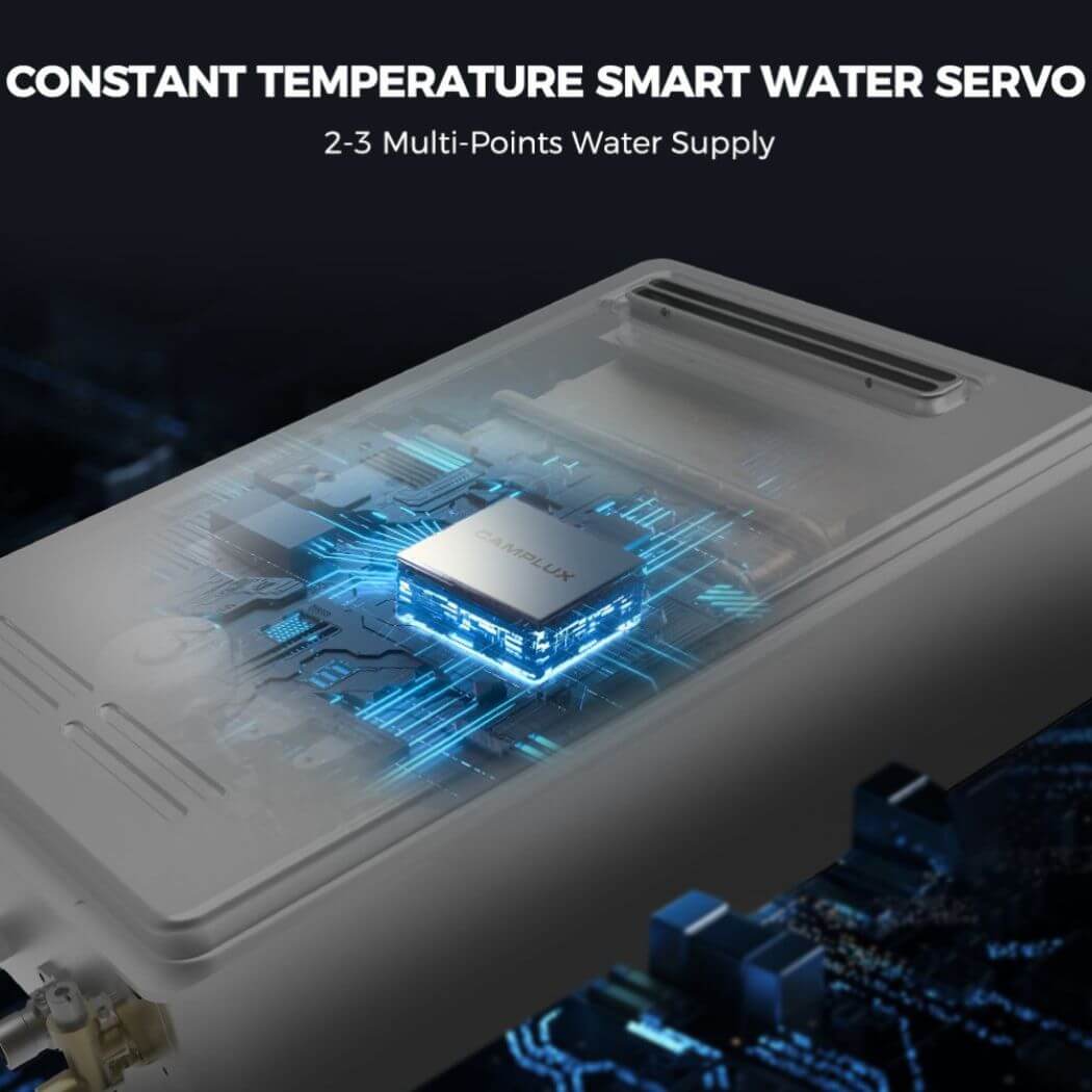 Camplux Whole Home Outdoor Tankless Hot Water Heater 6.86 GPM for 3-4 Persons Whole House | White - Image 5