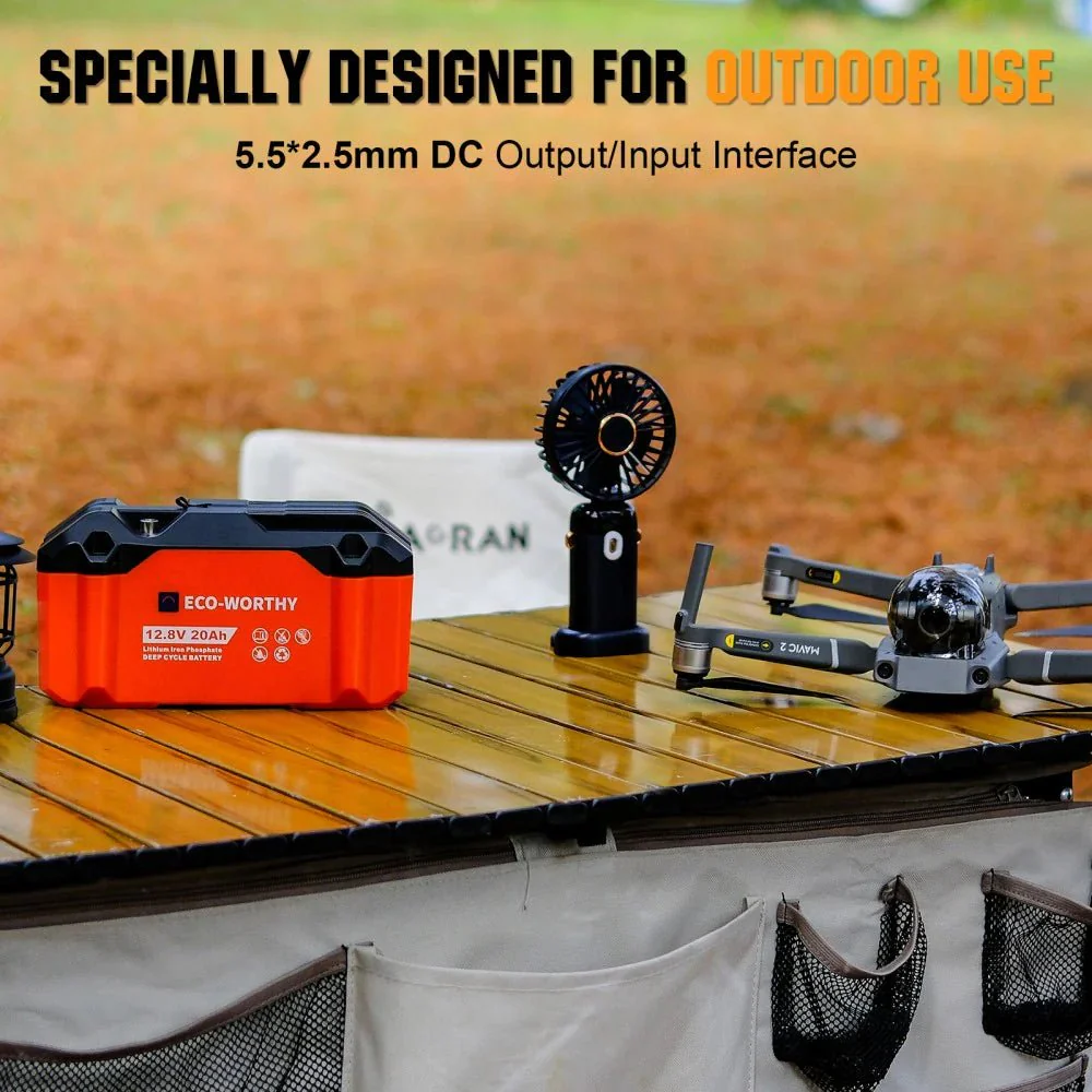 ECO-WORTHY 12V 20Ah Portable LiFePO4 Deep Cycle Rechargeable Battery - Image 10