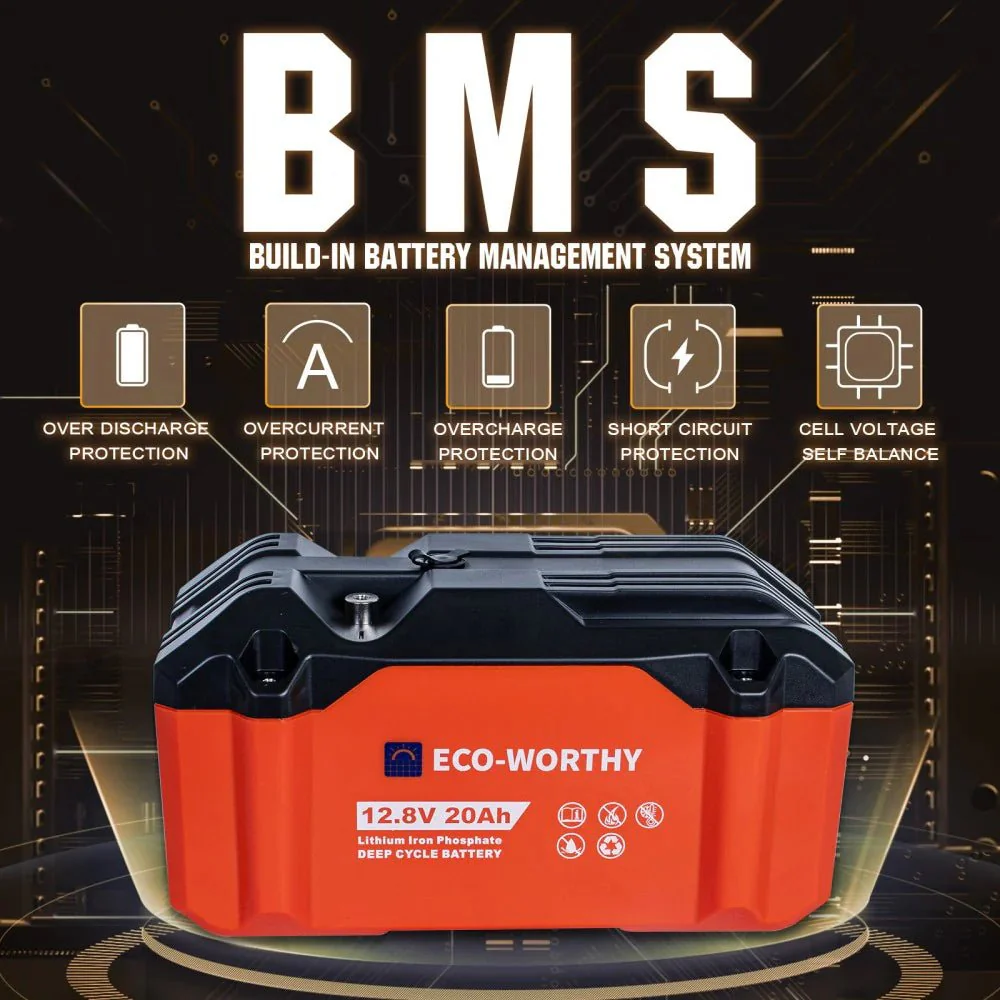 ECO-WORTHY 12V 20Ah Portable LiFePO4 Deep Cycle Rechargeable Battery - Image 8