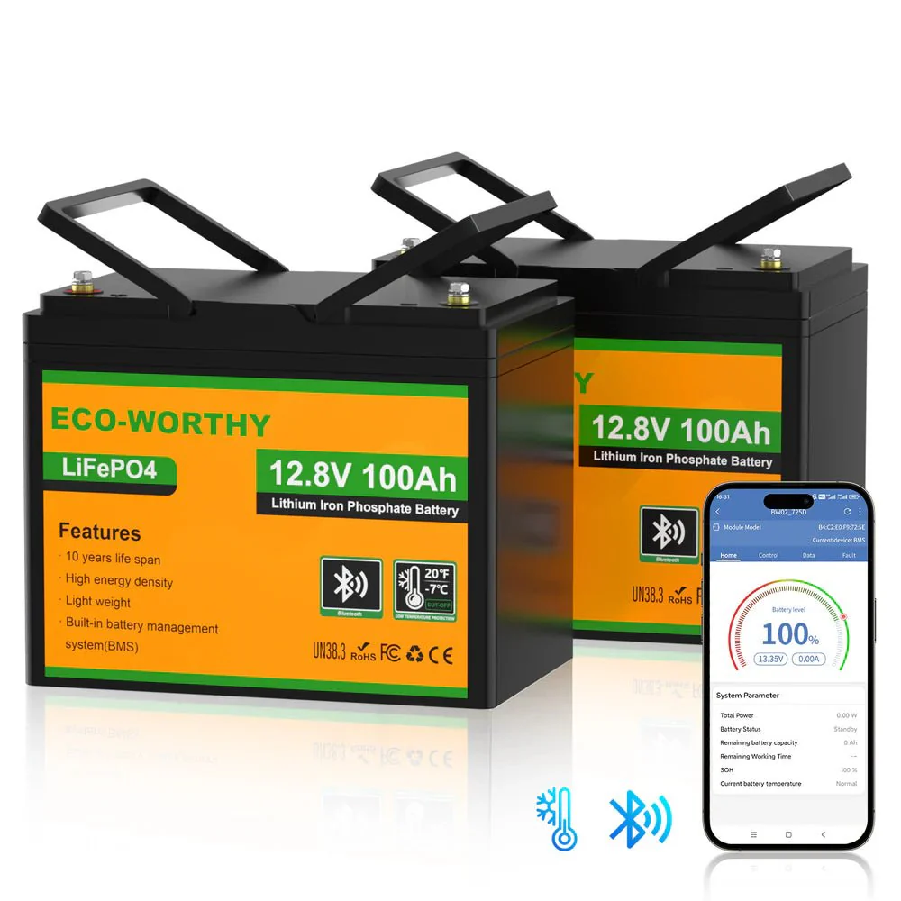 ECO-WORTHY 12V 100Ah LiFePO4 Battery With Bluetooth And Low-Temperature Protection - Image 11