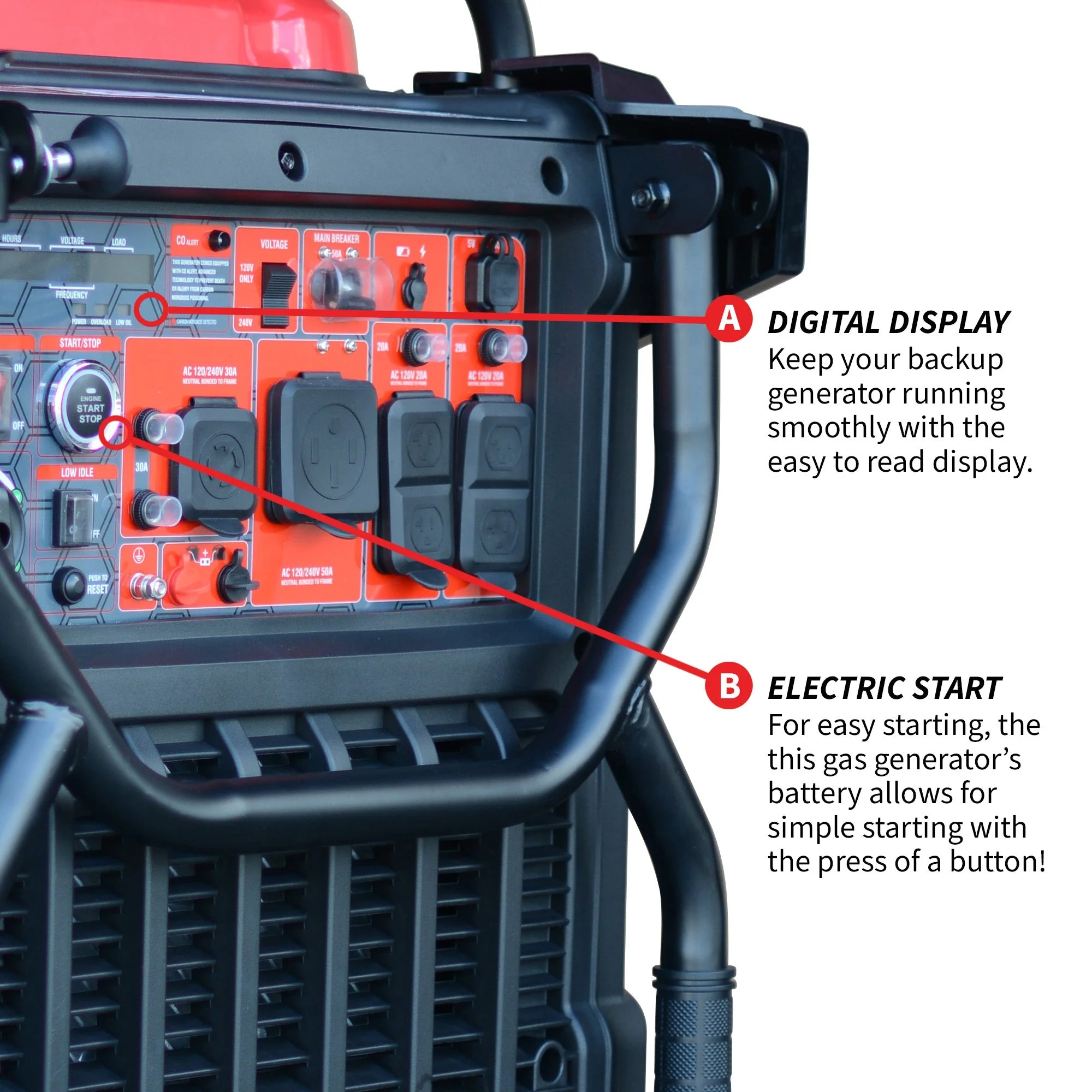 Tomahawk Power 10,500 Watt Inverter Generator Electric Start Super Quiet Portable Gas Power Professional Use - Image 7