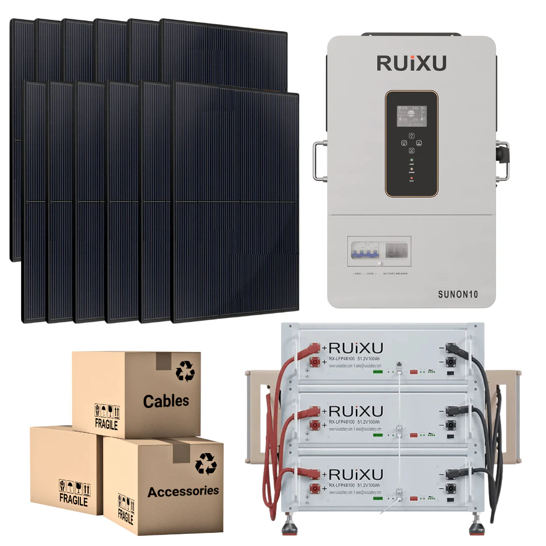 PRO Solar Kit - 48V Battery Bank (10.24kWh-20.48kWh) + 10kW 120V/240V Hybrid Inverter + 410W Solar Panels - Image 2