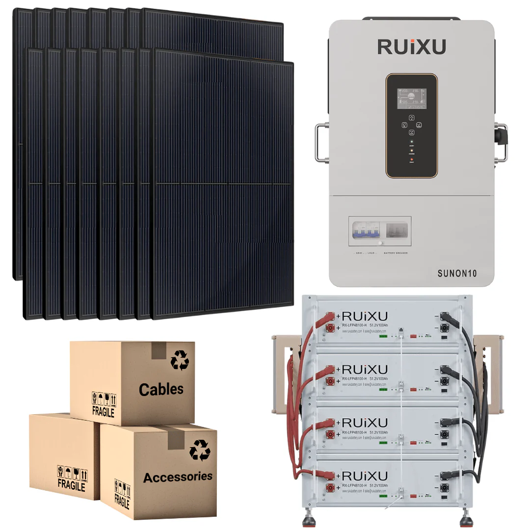 PRO Solar Kit - 48V Battery Bank (10.24kWh-20.48kWh) + 10kW 120V/240V Hybrid Inverter + 410W Solar Panels - Image 3