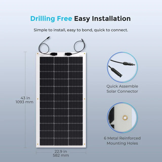 Renogy 100 Watt 12 Volt Flexible Monocrystalline Solar Panel - Image 8