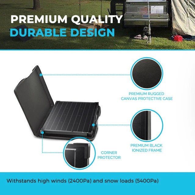 Renogy 100 Watt 12 Volt Monocrystalline Foldable Solar Suitcase with Voyager - Image 5