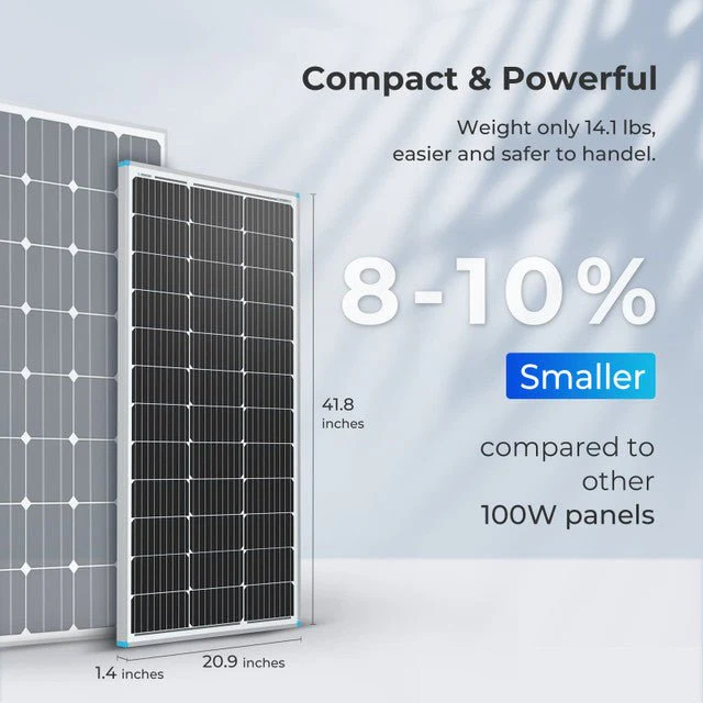 Renogy 100 Watt 12 Volt Monocrystalline Solar Panel (Compact Design) - Image 3