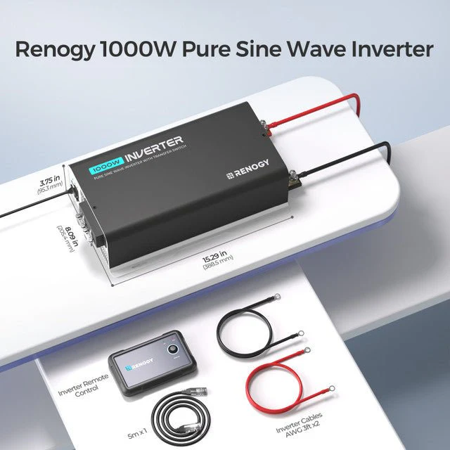 Renogy 1000W 12V Pure Sine Wave Inverter with UPS Transfer Switch and Built-in Bluetooth - Image 7
