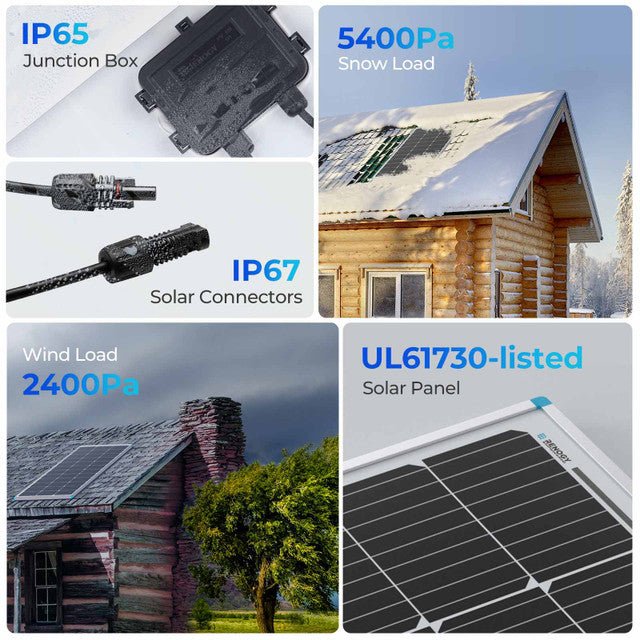 Renogy 100W 12V Monocrystalline Solar Starter Kit w/Wanderer 30A Charge Controller - Image 4