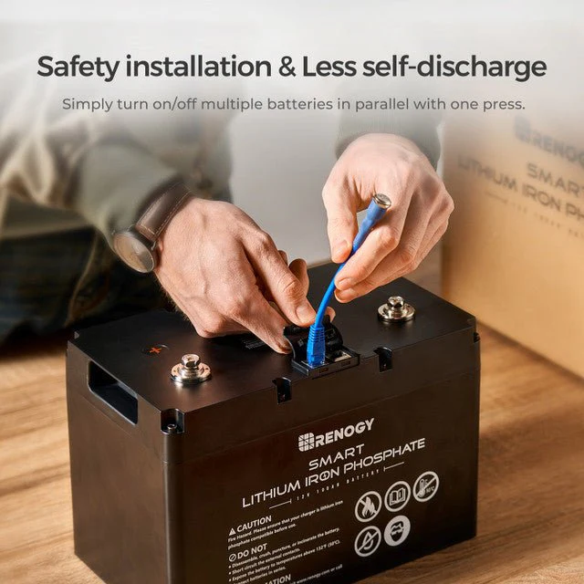 Renogy 12V 100Ah Smart LiFePO4 Lithium Iron Phosphate Battery - Image 3