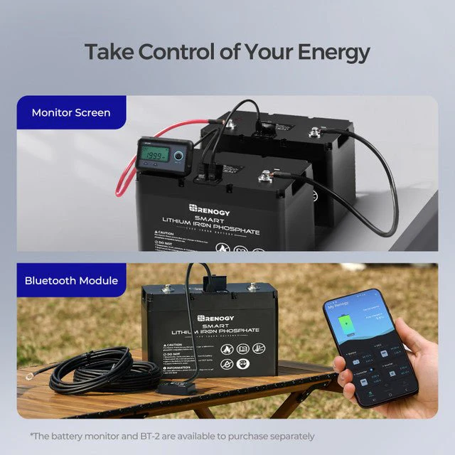 Renogy 12V 100Ah Smart LiFePO4 Lithium Iron Phosphate Battery - Image 8