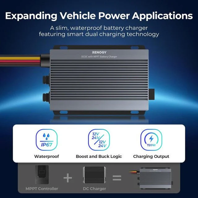 Renogy 12V/24V IP67 50A DC-DC Battery Charger with MPPT with Renogy ONE Core - Image 3