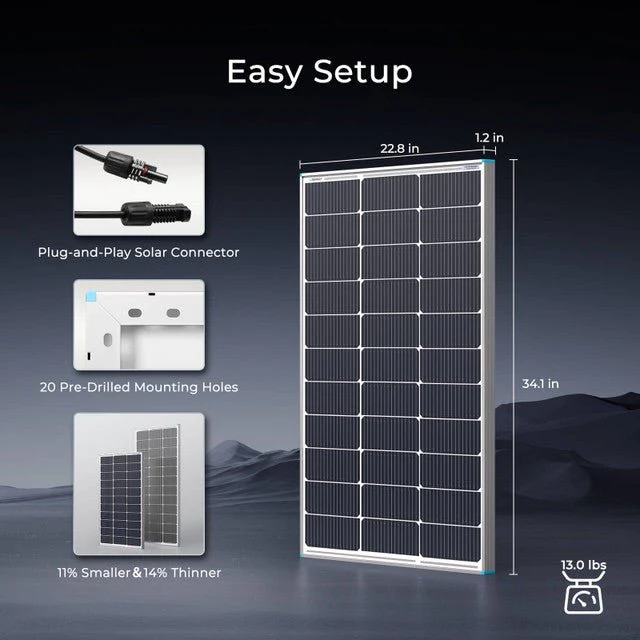 Renogy 16BB N-Type 100 Watt Monocrystalline Solar Panels - Image 9