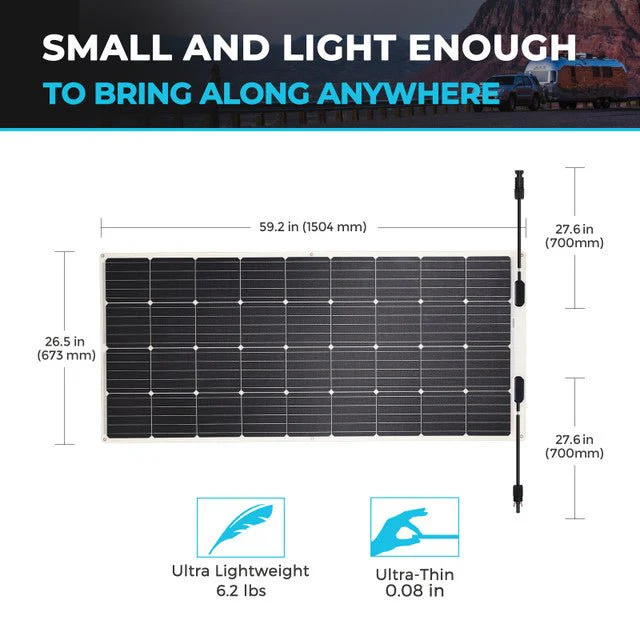 Renogy 175 Watt 12 Volt Flexible Monocrystalline Solar Panel - Image 3