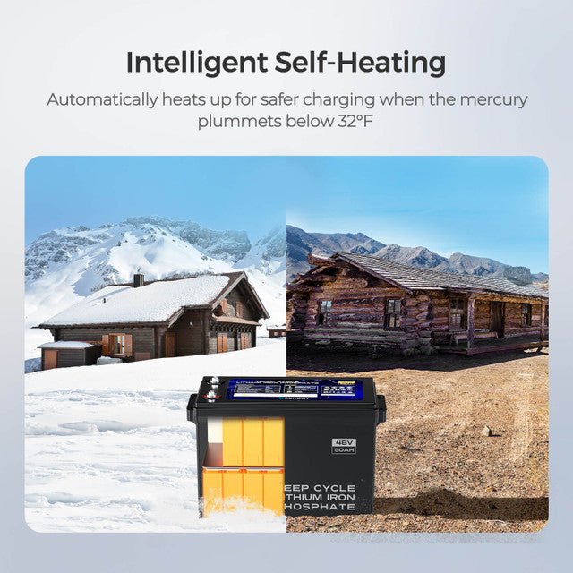 Renogy 48V 50Ah Smart Self-Heating Lithium Iron Phosphate Battery - Image 8