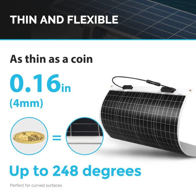 Renogy 50 Watt 12 Volt Flexible Monocrystalline Solar Panel - Image 3