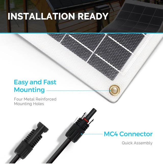 Renogy 50 Watt 12 Volt Flexible Monocrystalline Solar Panel - Image 6