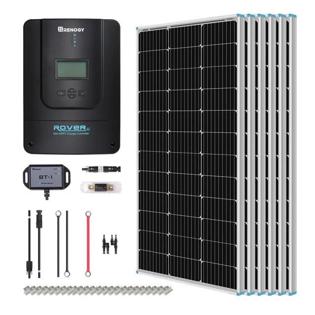 Renogy 600W 12V/24V Monocrystalline Solar Premium Kit w/Rover 60A Charger Controller