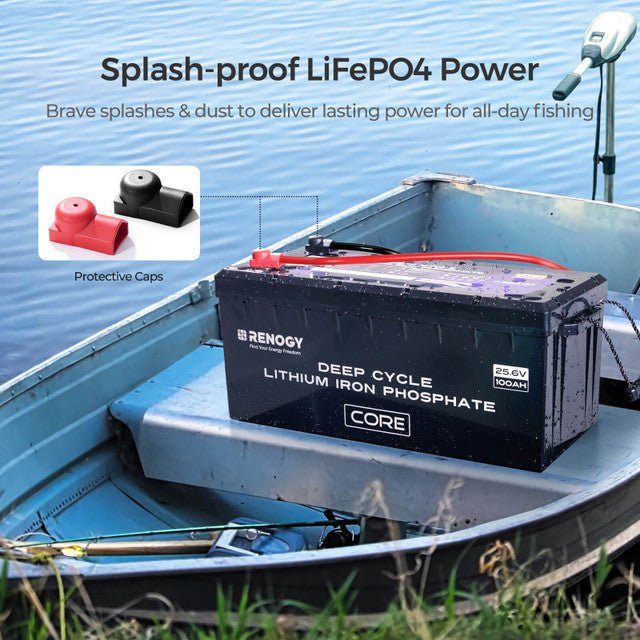 Renogy Core 24V 100Ah Deep Cycle Lithium Iron Phosphate Battery with 48V 10A Rover Boost Charge Controller - Image 6