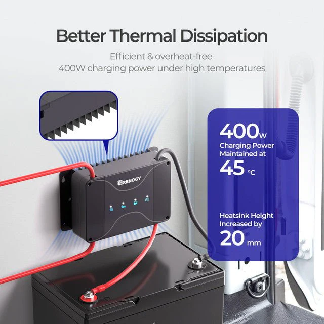 Renogy DCC30S 12V 30A Dual Input DC-DC On-Board Battery Charger with MPPT + Bluetooth Module & Renogy ONE Core - Image 3