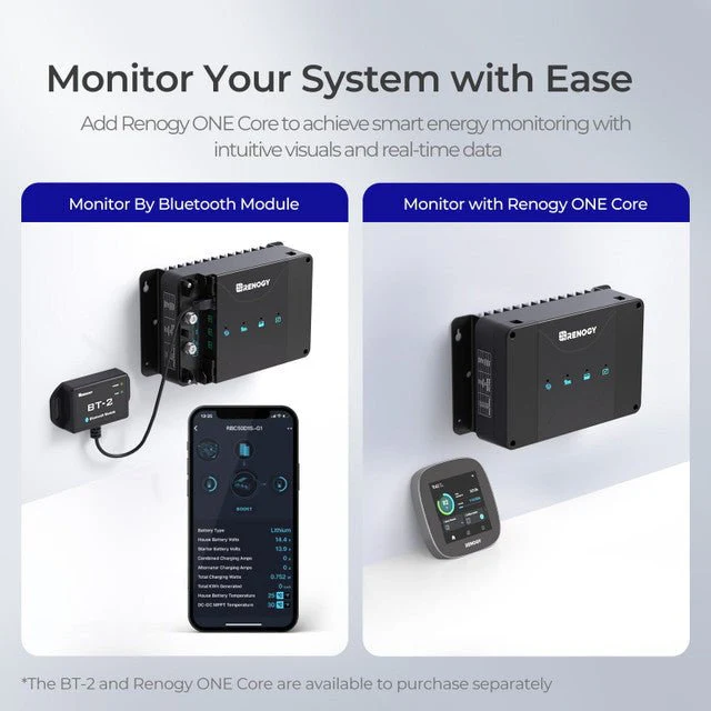 Renogy DCC30S 12V 30A Dual Input DC-DC On-Board Battery Charger with MPPT + Bluetooth Module & Renogy ONE Core - Image 5