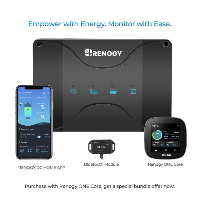 Renogy DCC50S 12V 50A DC-DC On-Board Battery Charger with MPPT + Bluetooth Module & Renogy ONE Core