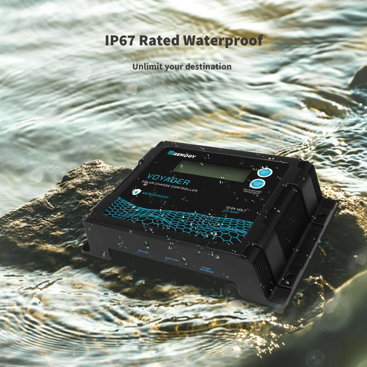 Renogy New Edition Voyager 20A PWM Waterproof Solar Charge Controller - Image 2