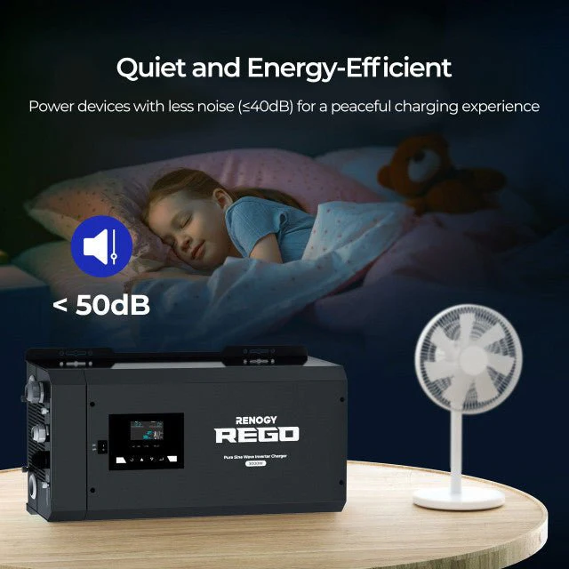 Renogy REGO 12V 3000W Pure Sine Wave Inverter Charger w/ LCD Display - Image 8