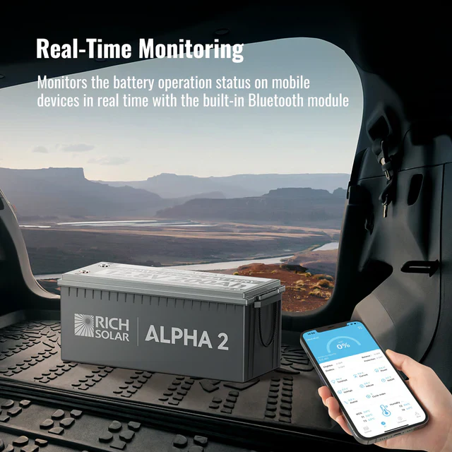 Rich Solar Alpha 2 12V 200Ah LiFePO4 Lithium Iron Phosphate Battery w/ Internal Heating and Bluetooth Function - Image 10