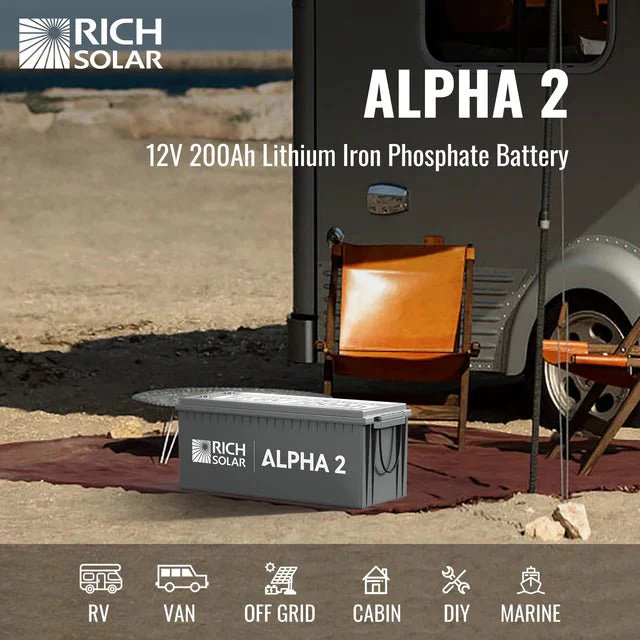 Rich Solar Alpha 2 12V 200Ah LiFePO4 Lithium Iron Phosphate Battery w/ Internal Heating and Bluetooth Function - Image 7