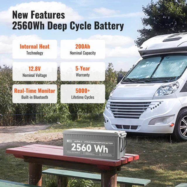 Rich Solar Alpha 2 12V 200Ah LiFePO4 Lithium Iron Phosphate Battery w/ Internal Heating and Bluetooth Function - Image 8