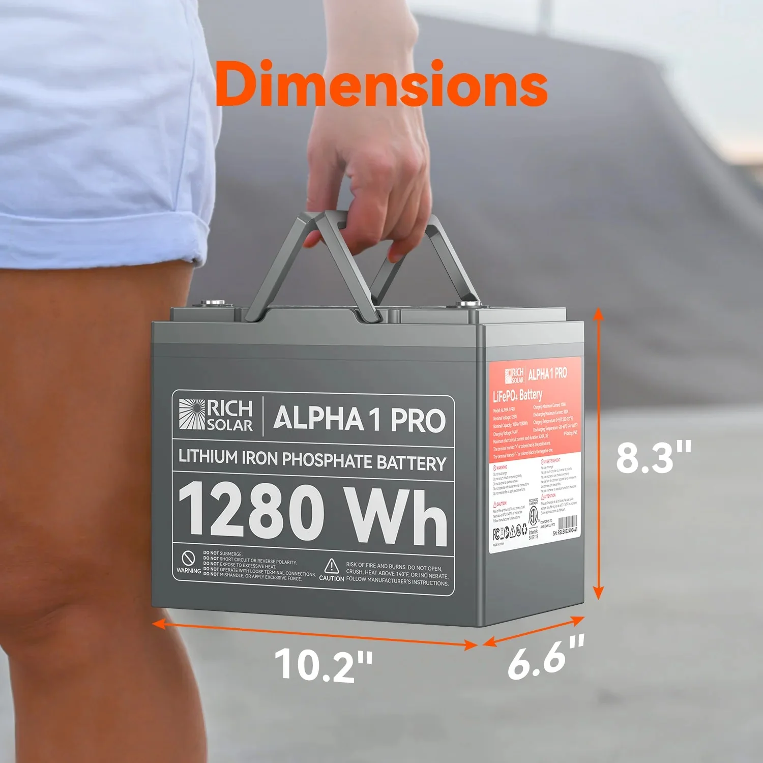 Rich Solar ALPHA 1 PRO 12V 100Ah LiFePO4 Lithium Iron Phosphate Battery - Image 4
