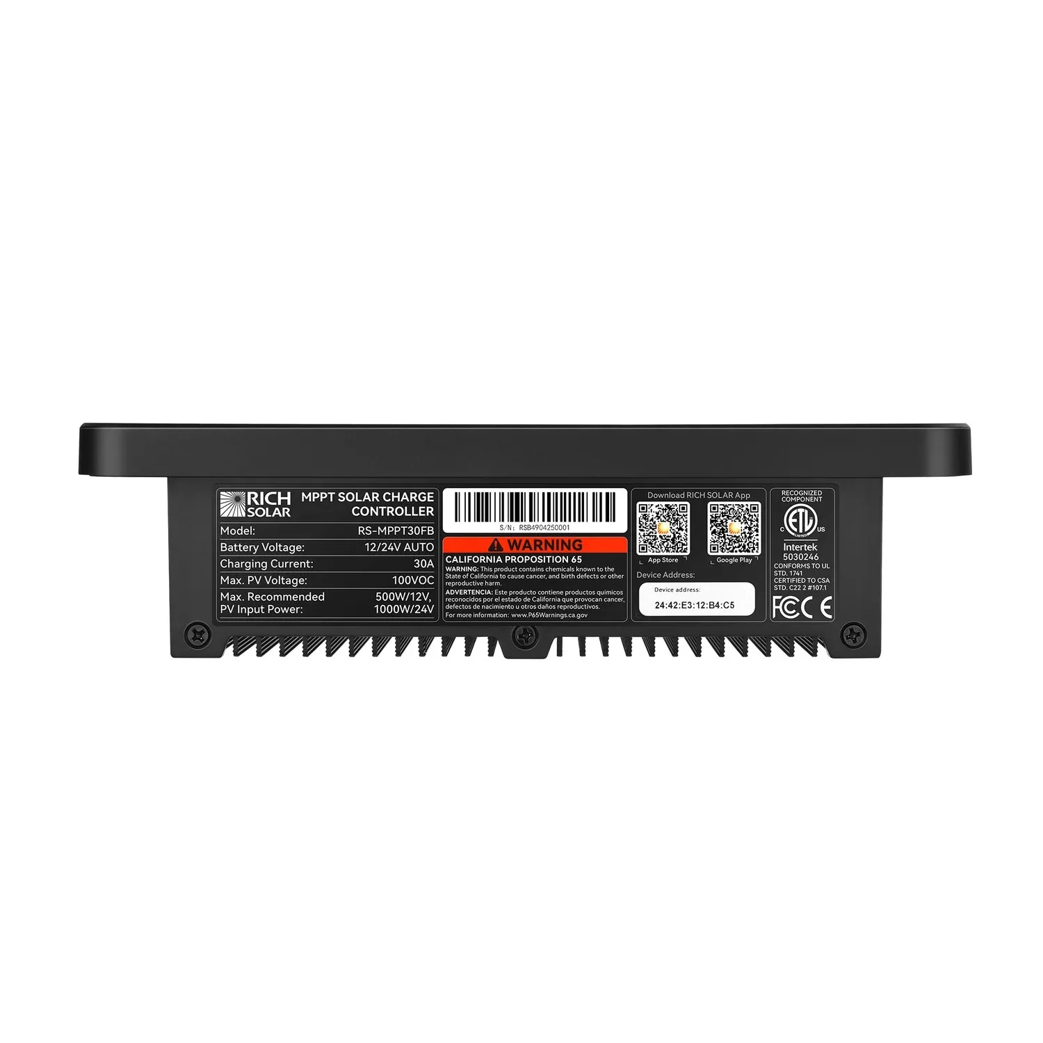 Rich Solar BRAVO PRO 30 Premium 30A 12V/24V MPPT Flush Mount Solar Controller - Image 4