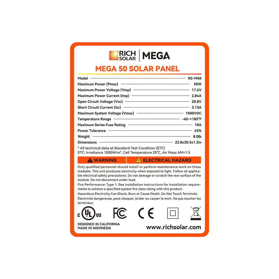 Rich Solar MEGA 50 Watt Solar Panel - Image 9