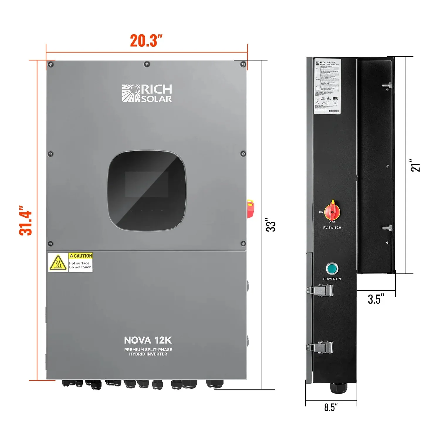 Rich Solar NOVA 12K PV Hybrid Inverter 48V 120/240V Split Phase - Image 7