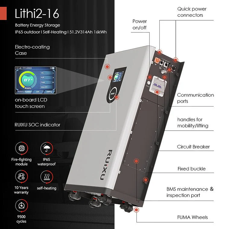 RUiXU Lithi2-16 51.2V 314Ah LiFePO4 Lithium Iron Phosphate Battery UL9540 - Image 9