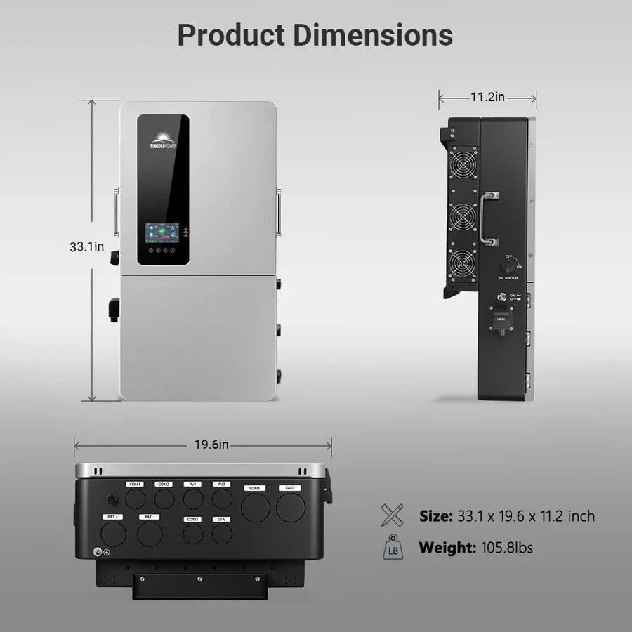 SunGoldPower 12KW 48V All-In-One Hybrid Inverter - Image 10