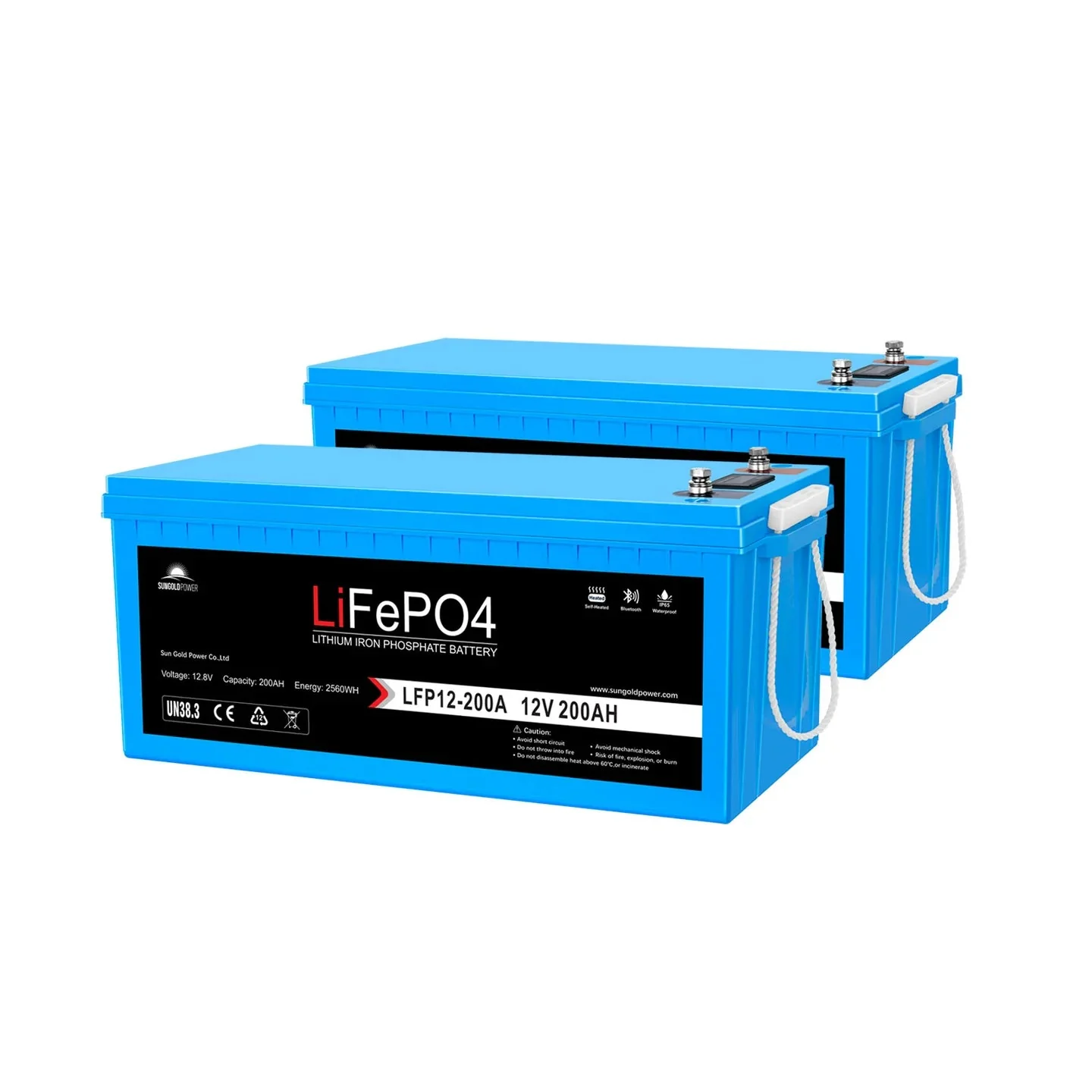 SunGoldPower 12V 200AH LIFEPO4 Deep Cycle Lithium Battery Bluetooth / Self-Heating / IP65 - Image 7
