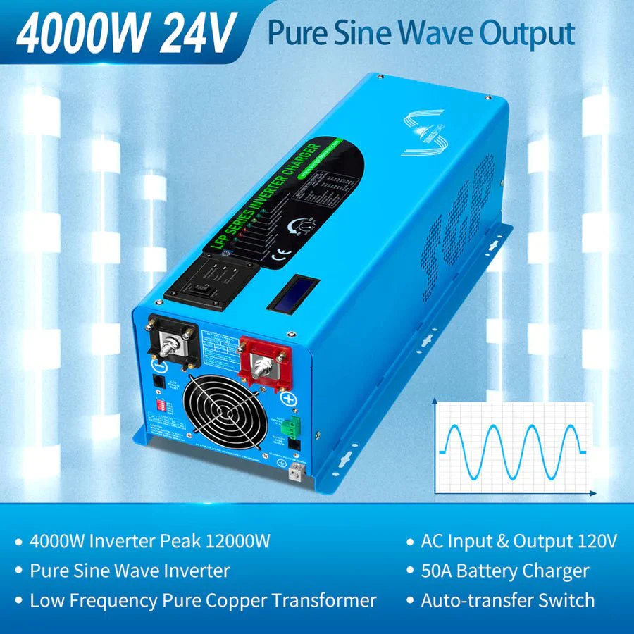 SunGoldPower 4000W DC 24V Pure Sine Wave Inverter With Charger - Image 3