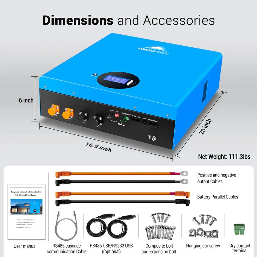 SunGoldPower 5.12kWh Powerwall LiFePO4 Lithium Battery - Image 4