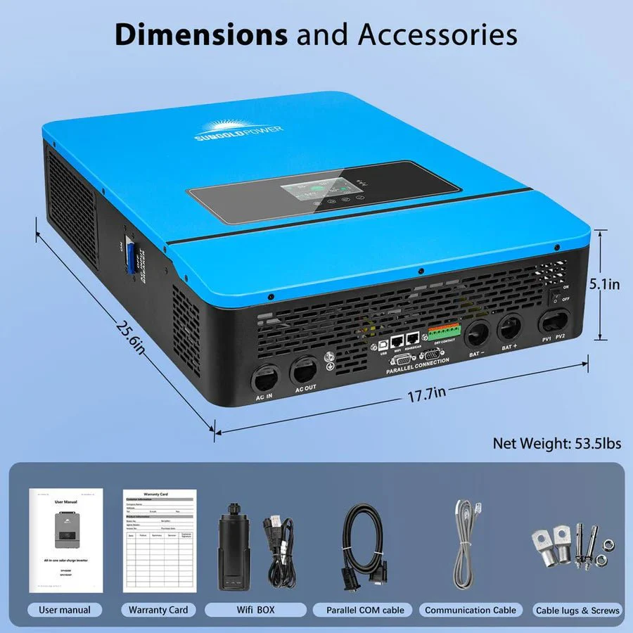SunGoldPower 8KW 48V Split Phase Solar Inverter - Image 6