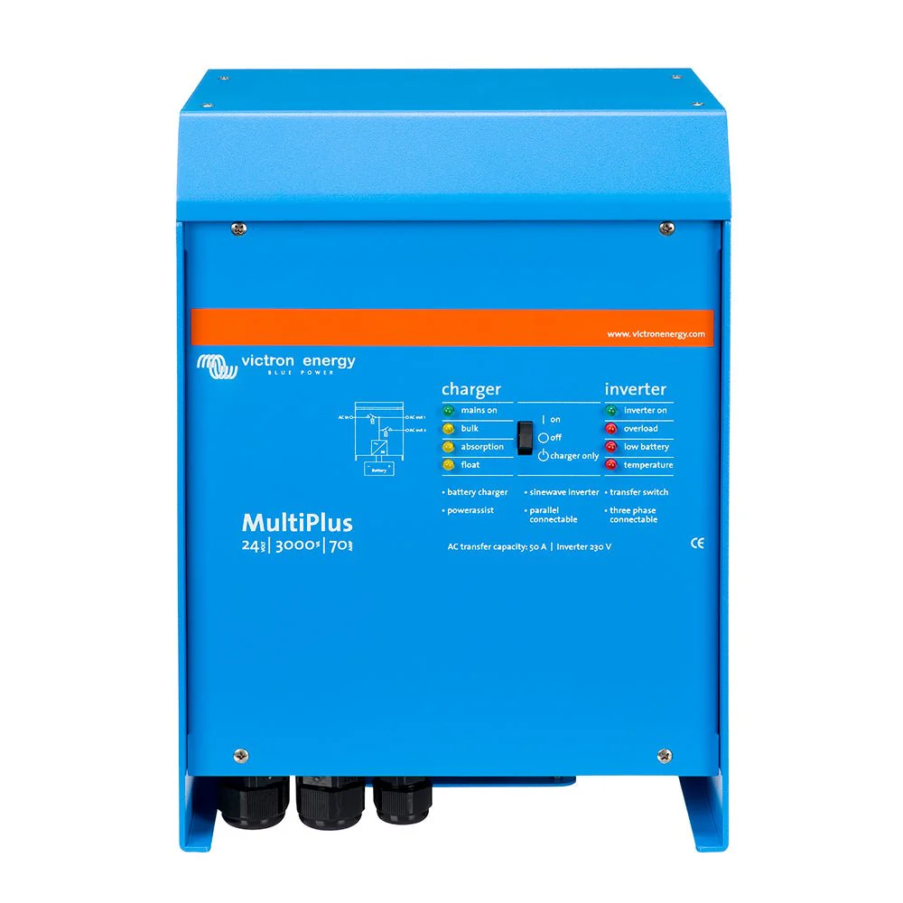 Victron Multiplus Inverter/Charger 24VDC - 3000VA - 120VAC w/ 70AMP Charger - 50AMP Transfer Switch - UL Approved
