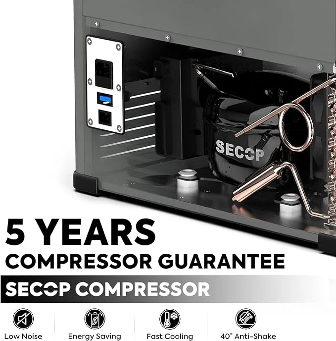 ICECO VL60 60L Dual Zone Metal Fridge Freezer with Cover - Image 3