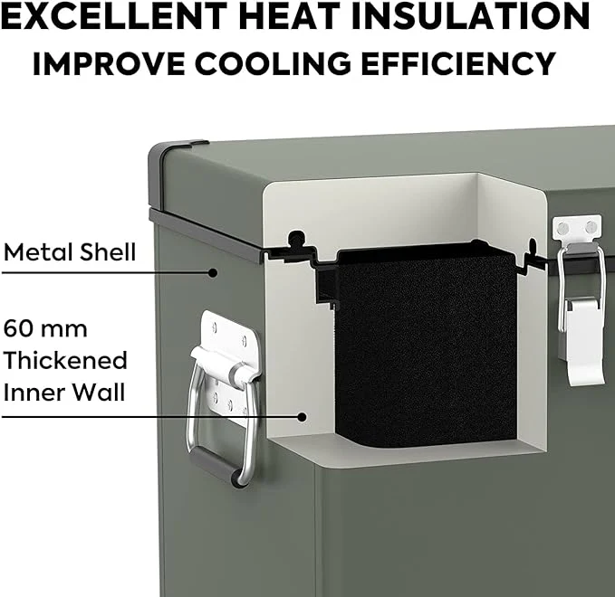 ICECO VL60 60L Dual Zone Metal Fridge Freezer with Cover - Image 7
